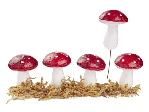 [90196835 1270993] HobbyFun Mini-Figur Fliegenpilz mit Moos, 4.5 cm