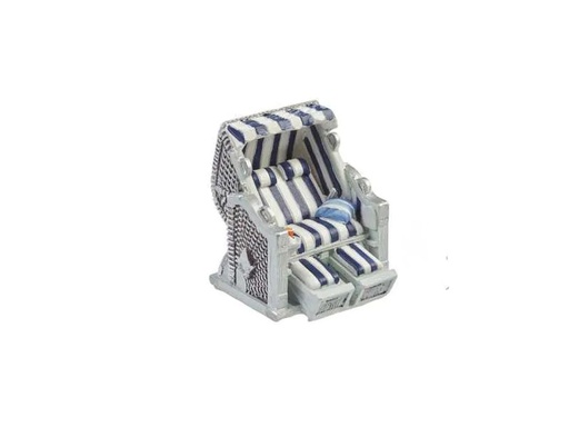 [90196865 1270985] HobbyFun Mini-Figur Strandkorb 6.5 x 6.5 cm, Blau/Weiss