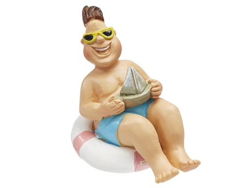 [90196911 1270990] HobbyFun Mini-Figur Badeurlauber mit Schwimmring 6 cm