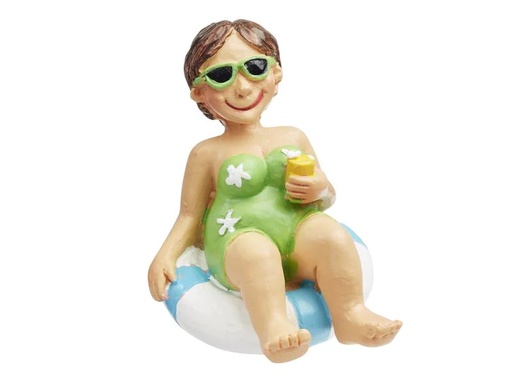 [90196944 1270989] HobbyFun Mini-Figur Badeurlauberin mit Schwimmring 6 cm