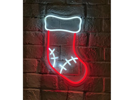 [90197022 1221353] Vegas Lights LED Dekolicht Neonschild Weihnachtsstrumpf 28 x 30 cm