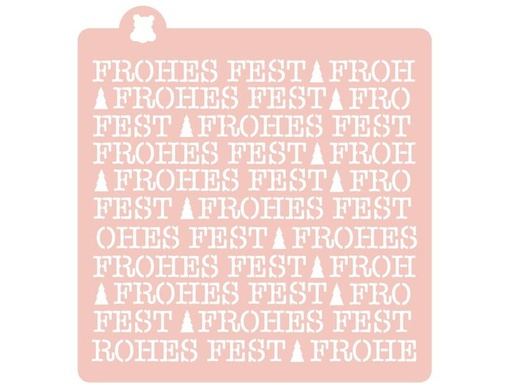 [90197027 1265121] Cut my Cookies Schablone Frohes Fest Weiss