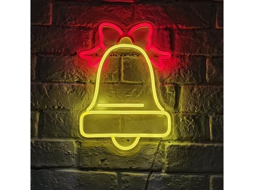 [90197129 1221350] Vegas Lights LED Dekolicht Neonschild Weihnachtsglocke 22 x 30 cm