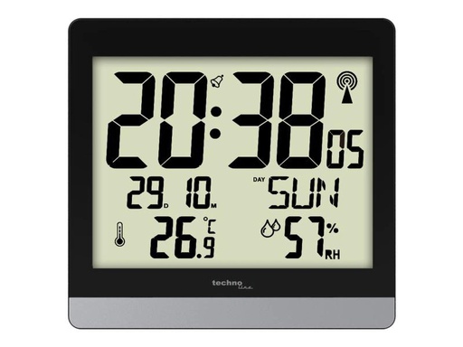 [90029627 1097232] Technoline Funkuhr WS 8014 Schwarz