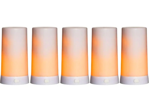 [90029646 1059762] Star Trading LED-Kerzen Set Candle Diner Ø6.8 x 13 cm, Weiss, 5 Stk