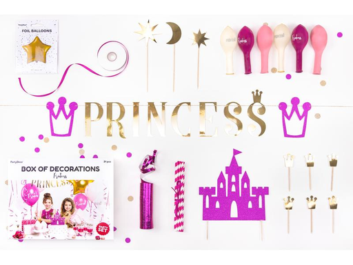 [90197353 1269821] Partydeco Partyset Princess 9-teilig, Pink