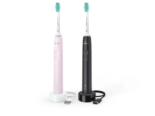 [90197356 1262247] Philips Schallzahnbürste Duo Sonicare Series 3100 Weiss/Rosa&amp;Schwarz