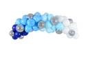 Partydeco Luftballon Girlande Blau-Silber 2 m, 60 Ballons