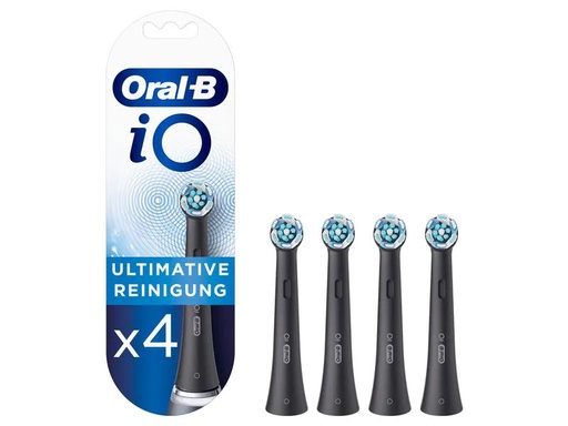 [90197647 1271317] Oral-B Zahnbürstenkopf iO Ultimative Reinigung Schwarz, 4 Stück