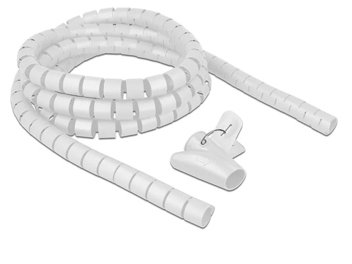 [90029728 1203262] Delock Spiroschlauch mit Einziehwerkzeug, 2.5 m x 25 mm Weiss