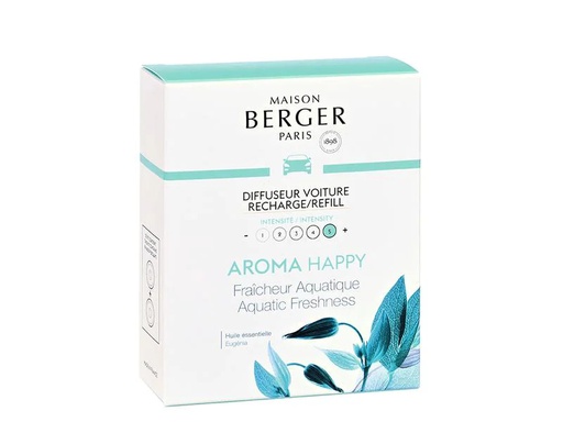 [90197705 1261693] Maison Berger Autodiffusor Refill Happy Aquatische Frische 2 Stück