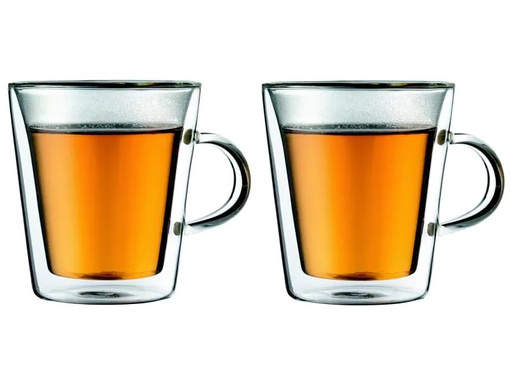[90029733 357282] Bodum Thermotasse Canteen 200 ml, 2 Stück, Transparent