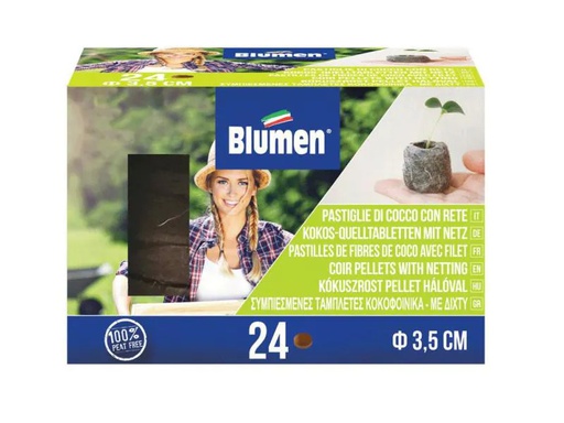 [90029782 1036072] Blumen Quelltabletten Ø 35 mm mit Netz, 24 Stück