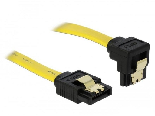 [90029983 126894] Delock SATA2-Kabel gelb, gewinkelt, Clip, 30 cm