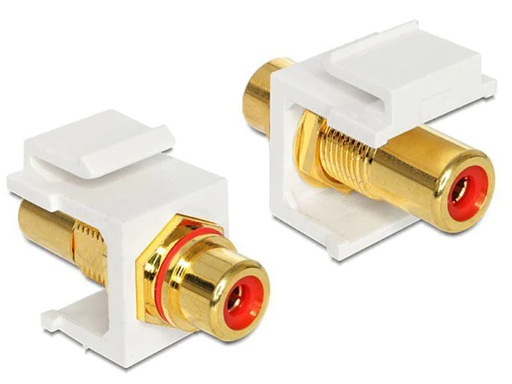 [90002980 497976] Delock Keystone-Modul Cinch vergoldet, Rot