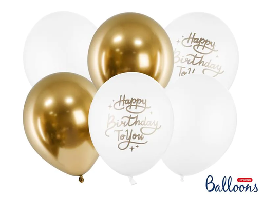 [90198354 1269843] Partydeco Luftballon Happy Birthday to you Ø 30 cm, 6 Stück