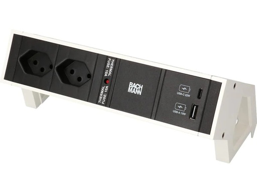 [90198366 1253815] Bachmann Tischsteckdosenleiste DESK 2, 2x T13, 1x USB A/C