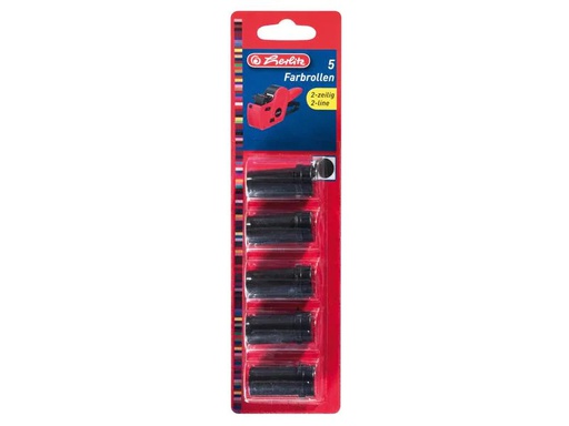 [90198804 1273373] Herlitz Farbrolle für Preisauszeichner 2-zeilig, 5 Stück