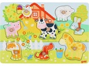Goki Holzpuzzle Steckpuzzle Bauernhoftiere