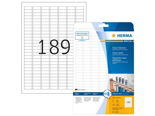 [90030133 1060659] HERMA Universal-Etiketten Power 10900 25.4 x 10 mm