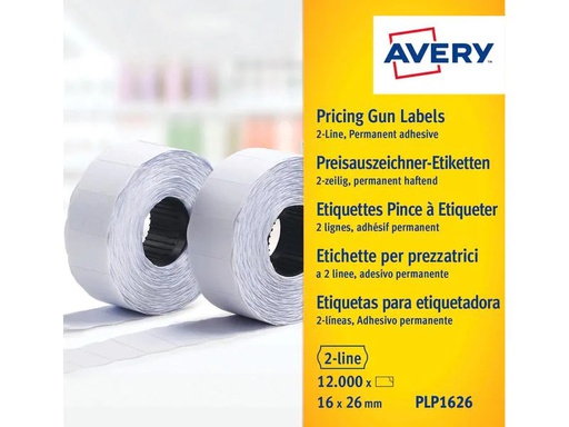 [90199434 1275484] Avery Zweckform Preisauszeichnungsetikett Permanent 26 x 16 mm, 12000 Stück