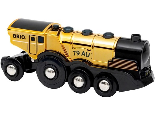 [90199445 1194221] BRIO Eisenbahn Goldene Batterielok mit Licht und Sound