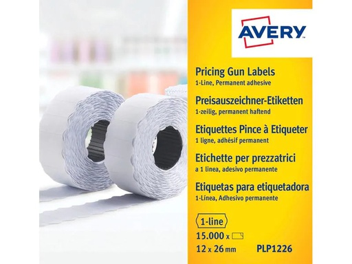 [90199464 1275483] Avery Zweckform Preisauszeichnungsetikett Permanent 26 x 12 mm, 15000 Stück