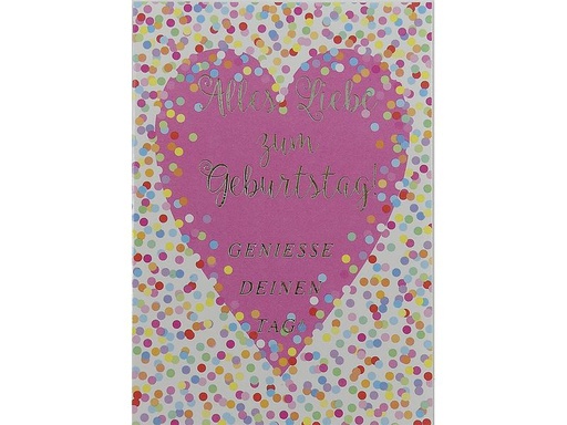 [90199945 1284507] ABC Geburtstagskarte Herz 7 x 10 cm