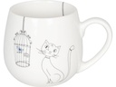 Könitz Kaffeetasse Cats and Birds 420 ml , 1 Stück, Weiss