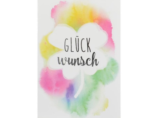 [90200102 1284508] ABC Glückwunschkarte Kleeblatt 7 x 10 cm
