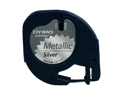 [90200232 1277673] DYMO Beschriftungsband LetraTag Schwarz auf Silber
