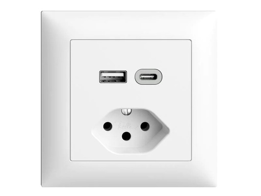 [90030654 1107242] Feller EDIZIOdue Steckdose 1x USB A, 1x USB C 3 A, 15 W
