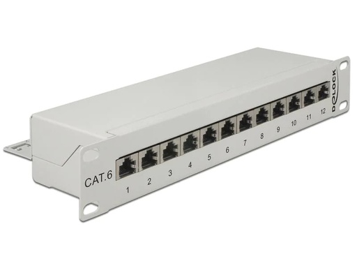 [90200733 1270347] Delock Netzwerkpanel 12 Port 10 Cat.6 LSA Grau