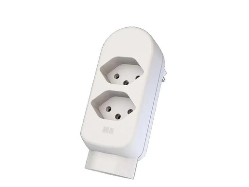 [90200872 1283143] Max Hauri Mehrfachstecker maxADAPT 2 + 1 x T13, Weiss