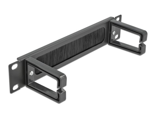 [90200971 1278562] Delock Bürstenleiste mit 2 Bügeln, 1HE 10 Rack, Schwarz