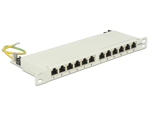 [90200972 1270344] Delock Netzwerkpanel 12 Port 10 Cat.6A LSA Grau