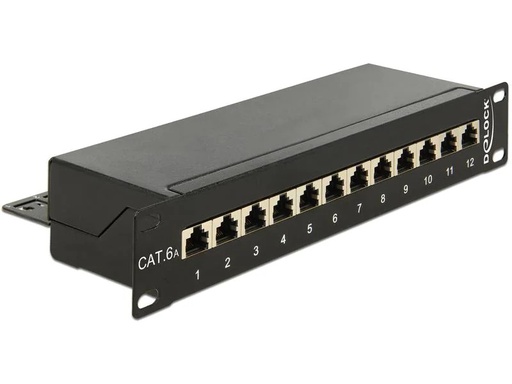 [90201134 1270345] Delock Netzwerkpanel 12 Port 10 Cat.6A LSA Schwarz