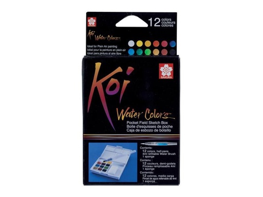 [90201169 1283194] Talens Aquarellfarbe Koi Pocket Field Sketch Box 12 Näpfchen