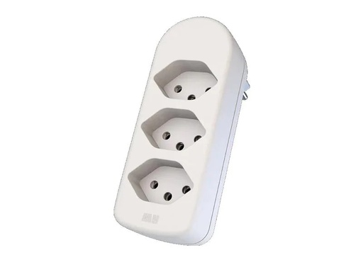 [90201207 1283145] Max Hauri Mehrfachstecker maxADAPT 3 x T13, Weiss