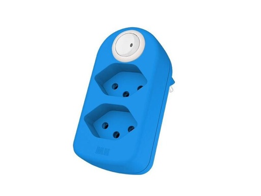[90201313 1283165] Max Hauri Mehrfachstecker maxAdapt BS, 2 x T13, mit Schalter, Blau