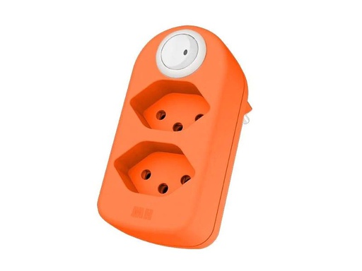 [90201324 1283162] Max Hauri Mehrfachstecker maxAdapt BS, 2 x T13, Schalter, Fl-Orange