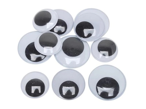 [90201357 1271995] Creativ Company Wackelaugen  300 Stück, 30 + 35 + 40 mm