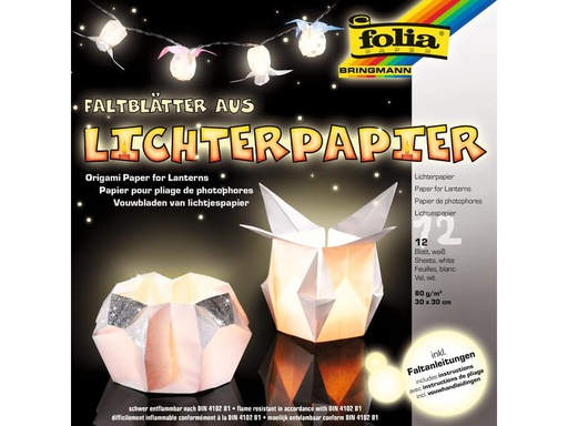 [90201370 287934] Folia Faltblätter 33 x 33 cm, 80 g/m², 12 Stück, Weiss