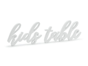 Partydeco Hochzeitsaccessoire Holzschrift Kids Table 38 x 10 cm, Weiss