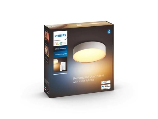 [90201593 1238466] Philips Hue White Ambiance Enrave Deckenleuchte S Weiss + Dimmer