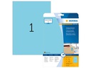 HERMA Universal-Etiketten A4 Ablösbar 210 x 297 mm Blau, 20 Blatt