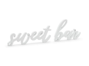 Partydeco Hochzeitsaccessoire Holzschrift Sweet Bar 37 x 10 cm, Weiss