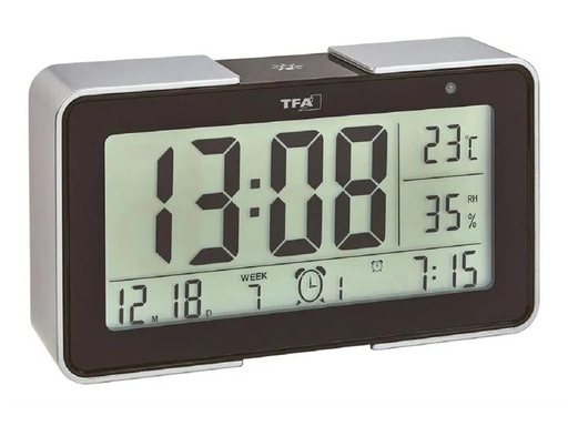 [90031019 1212610] TFA Dostmann Digitalwecker Melody Schwarz/Silber