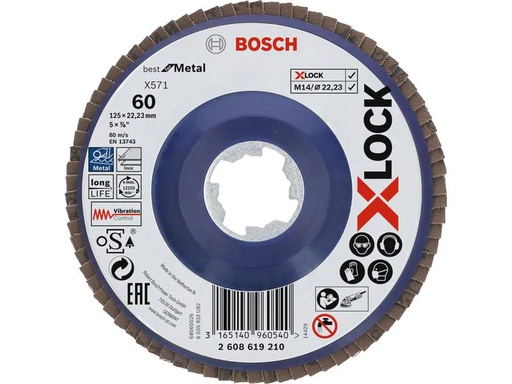 [90201896 1282729] Bosch Professional Fächerschleifscheibe X-LOCK Best for Metal K60, 125 mm