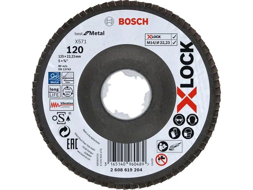 [90201956 1282728] Bosch Professional Fächerschleifscheibe X-LOCK Best for Metal K120, 125 mm